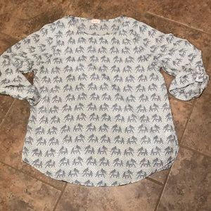 Pixley brand 3/4 tab sleeve blouse-size Medium